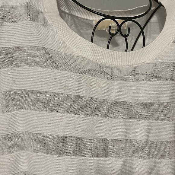 MICHAEL MICHAEL KORS Sz XL Sheer Stripe Long Sleeve Sweater Top - Picture 6 of 10